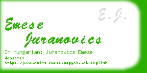 emese juranovics business card